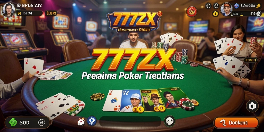 Tampilan gameplay poker yang menarik di 777ZX.