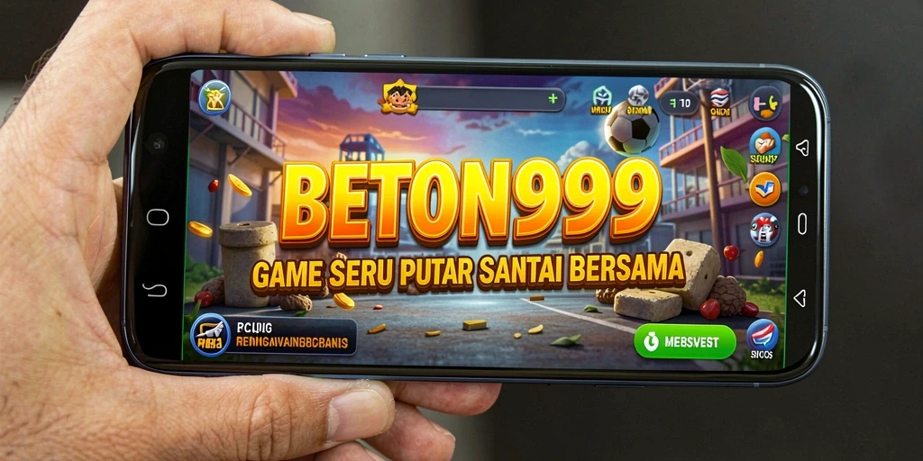Tangkapan layar utama BETON999 menampilkan gameplay yang ceria dan menyenangkan.