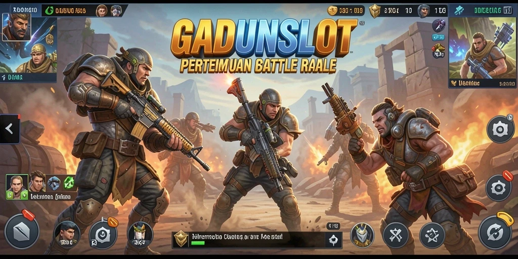Screenshot gameplay GADUNSLOT menunjukkan aksi pertempuran yang mendebarkan.