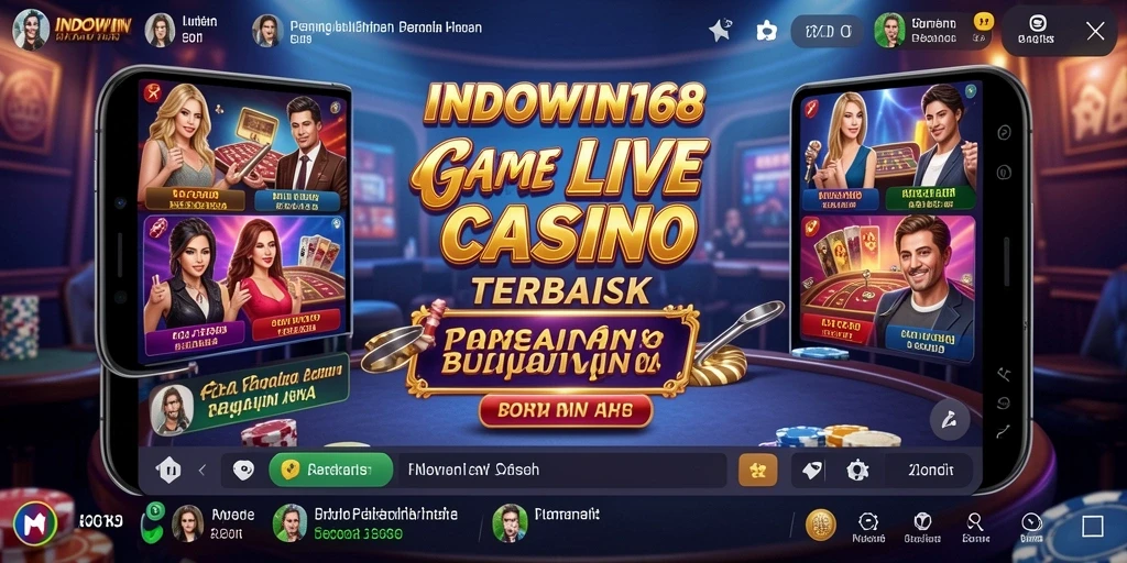 Screenshot gameplay Live Casino di INDOWIN168 yang menunjukkan dealer dan interaksi langsung.