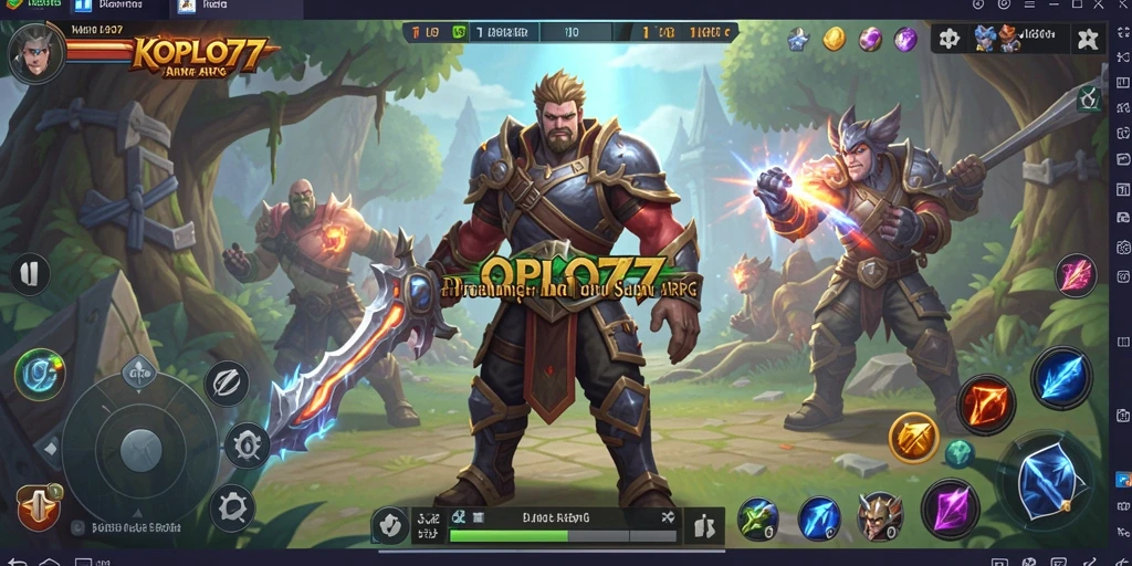 Tampilan gameplay seru KOPLO77 dengan pertarungan epik dan karakter yang dinamis.